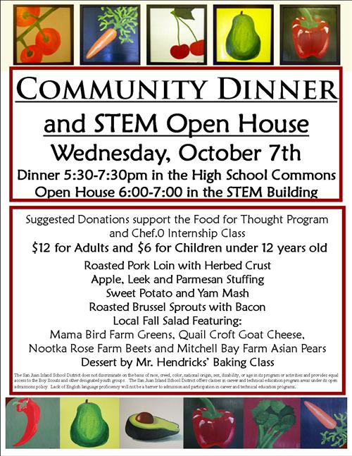 food service community dinner and stem open house 10 7 2015