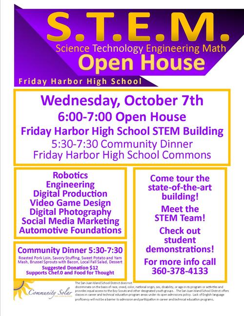 food service community dinner and stem open house 10 7 2015 stem flyer