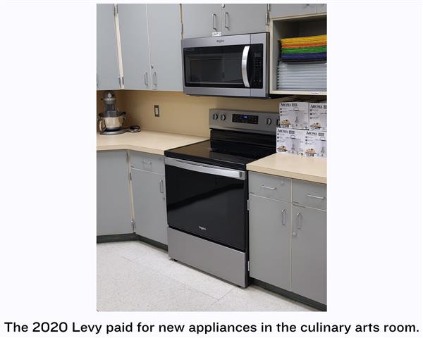 \	 The 2020 Levy paid for new appliances in the culinary arts room.
